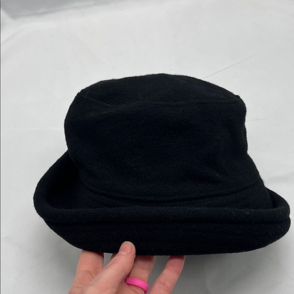 Eddie Bauer Wool Blend Black Fedora Hat